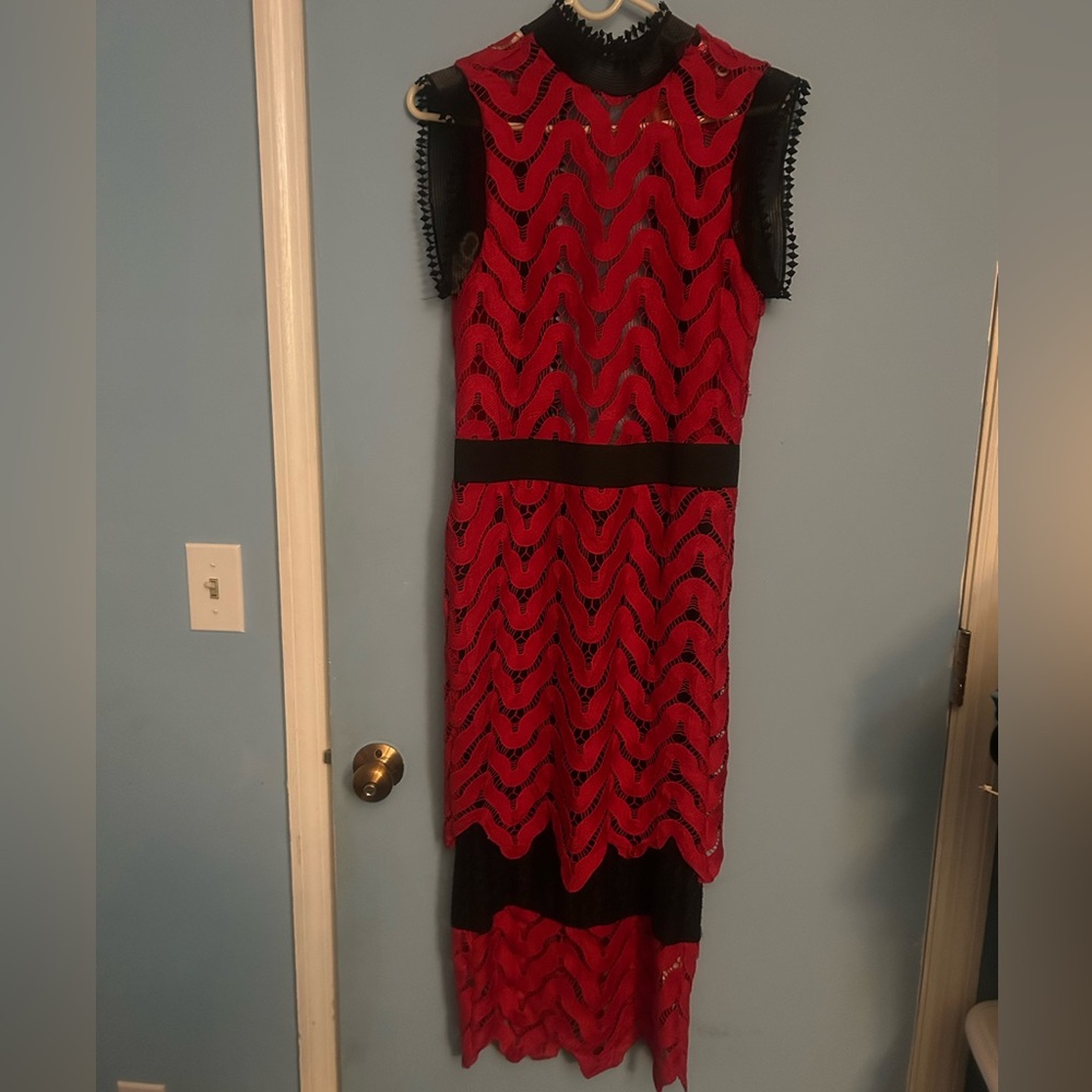 Red Midi Length Dress